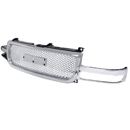 Spec-D Tuning 99-02 GMC Sierra Front Upper Grilles Mesh Chrome HG-GMC99CO